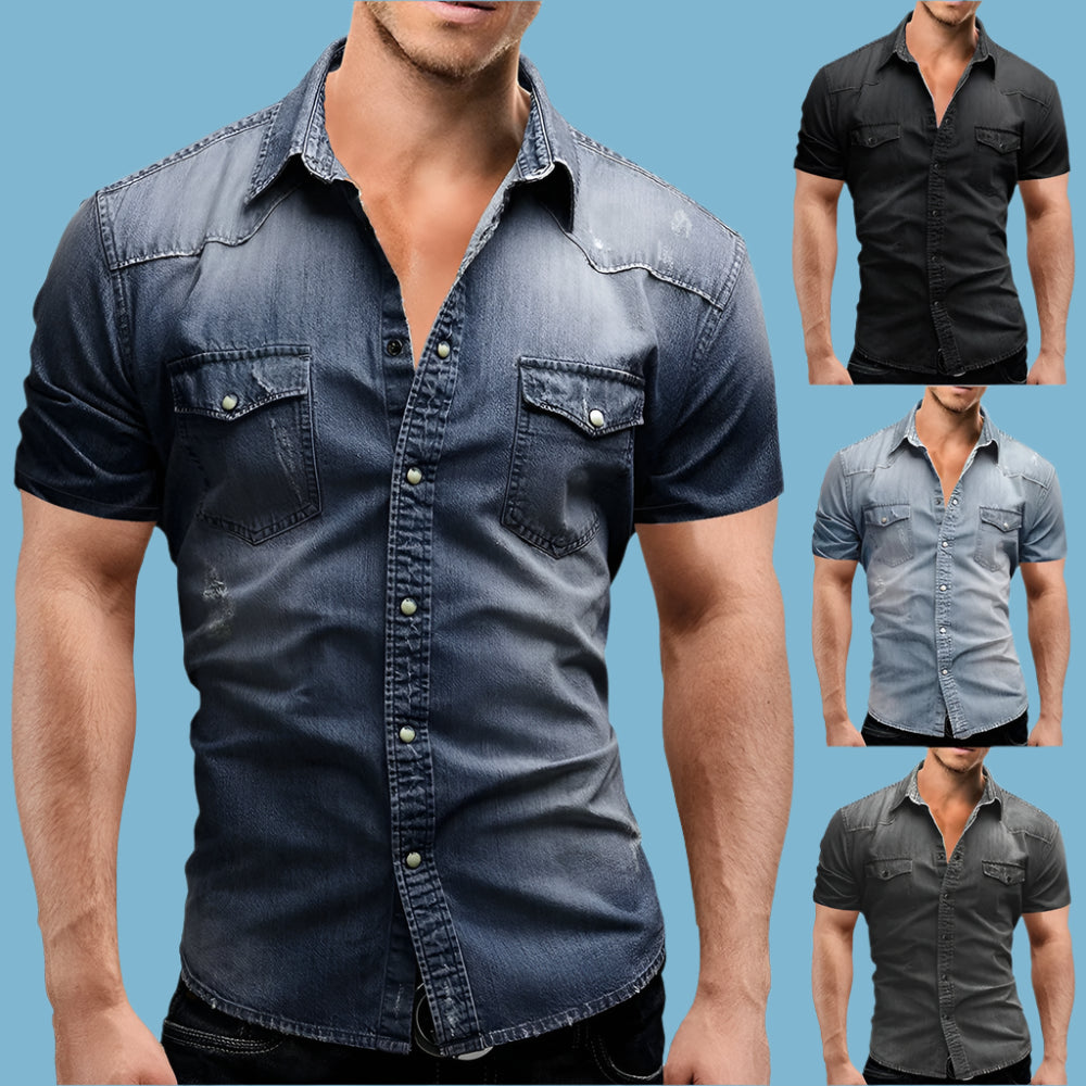 👕 KK BRAND MEN’S DENIM SHORT SLEEVE SHIRT –STREET STYLE ESSENTIAL |  2025