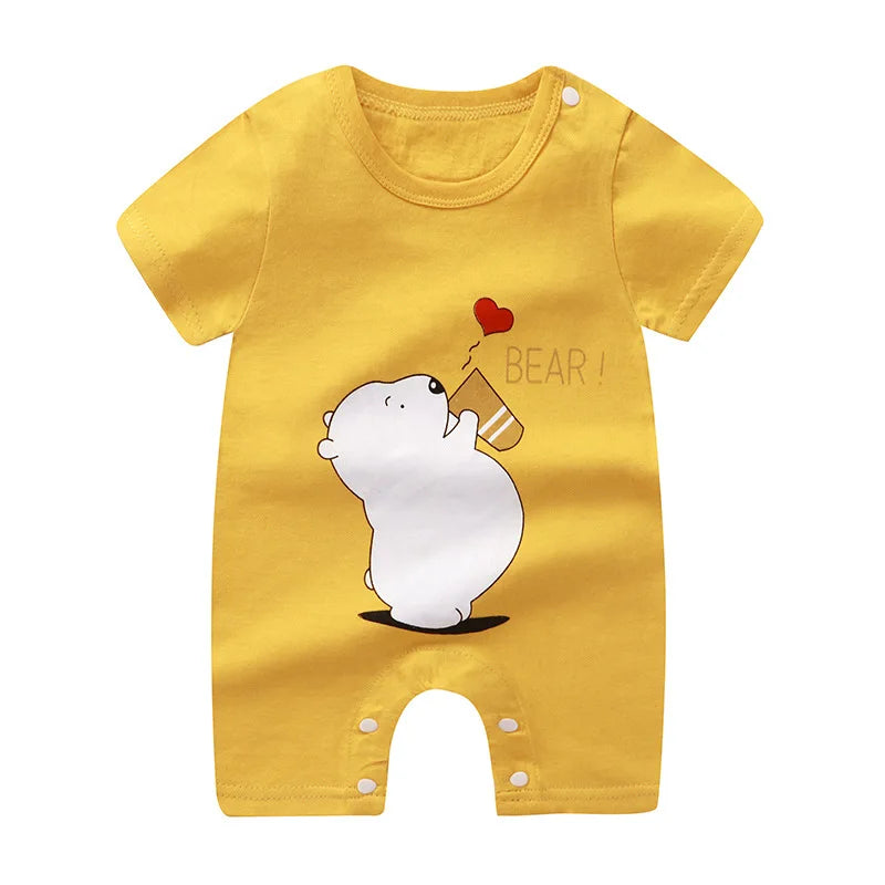 White Contrast Cartoon Romper – Spring &amp; Autumn Edition  By KK BRAND – For Your Little One’s Everyday Adventures 2025