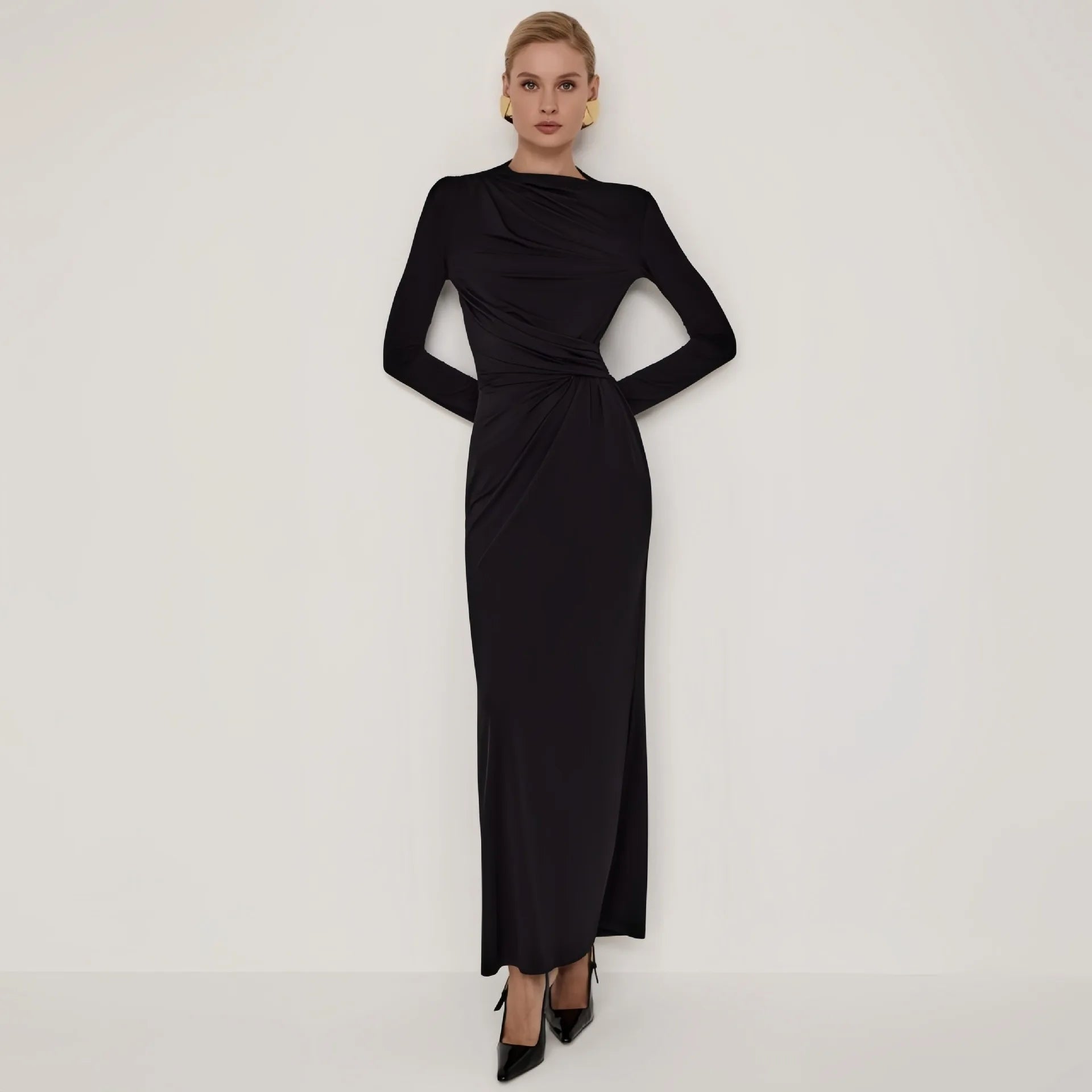 KK BRAND – Elegant Ankle-Length Office Lady Dress Refined Comfort with Confident Style 2025