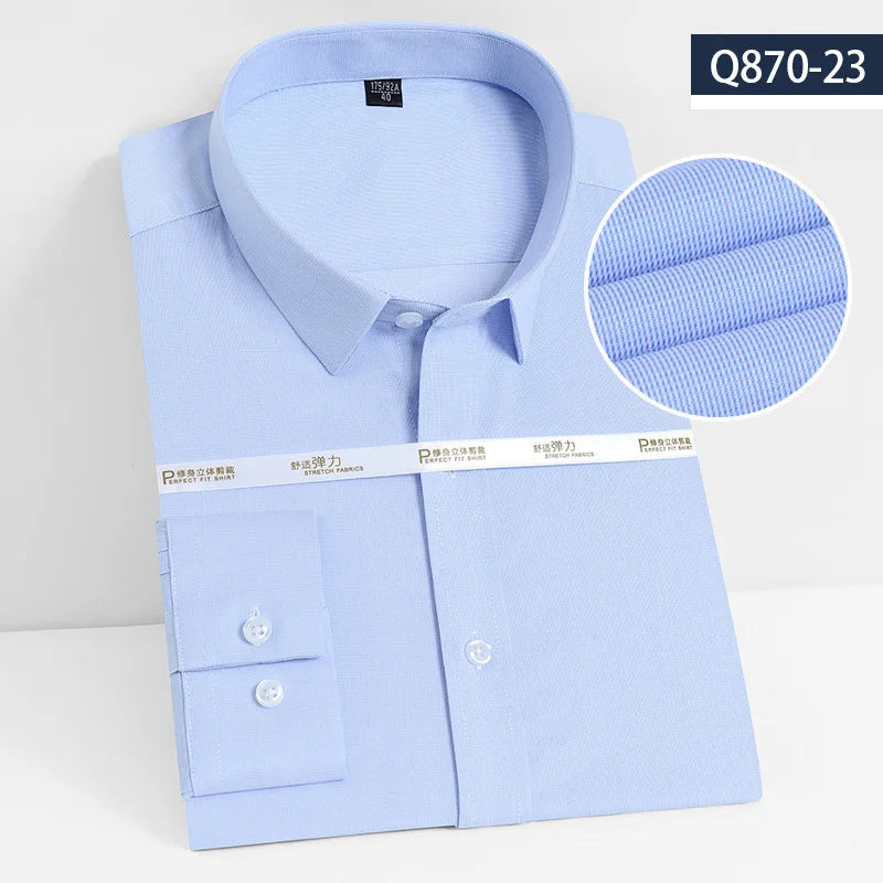 KK BRAND – Men’s Seamless Smart Casual Dress Shirt | Non-Iron Microfiber Cotton | Spring Office Style 2025