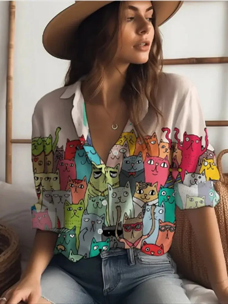 ✨ KK BRAND MULTI-CONTRAST 3D PRINTED LONG SLEEVE SHIRT FOR GIRLS | 2025