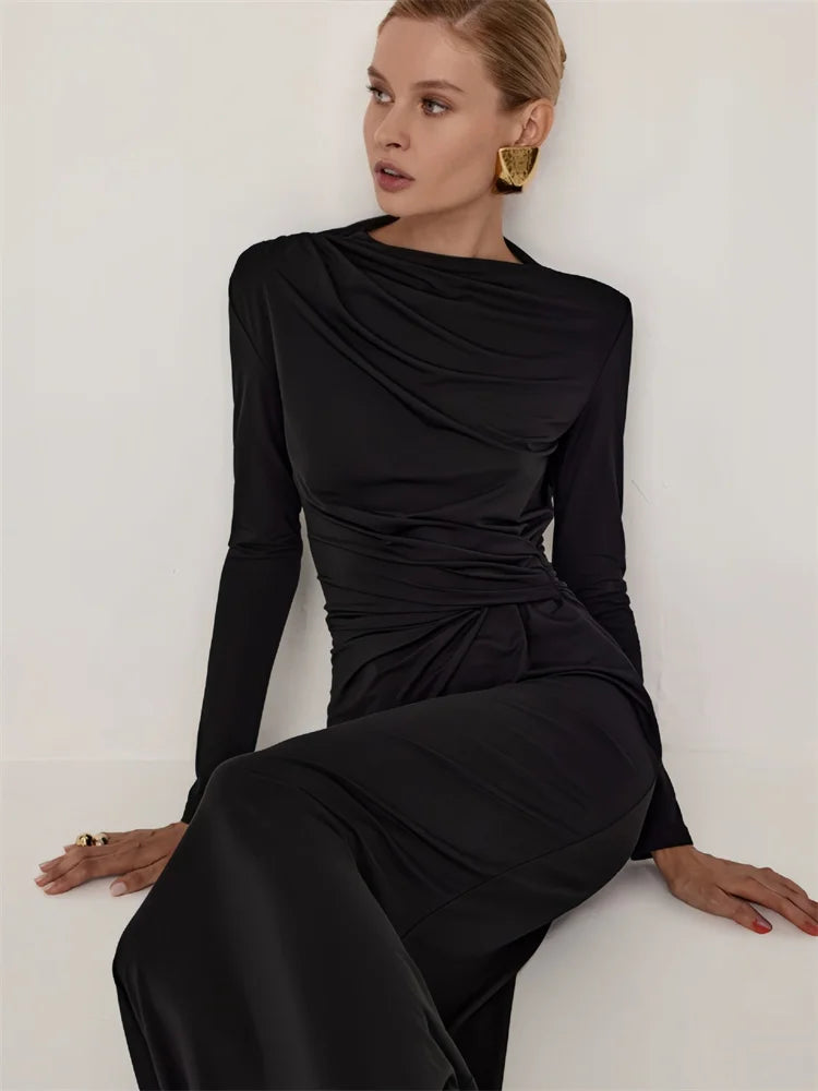 KK BRAND – Elegant Ankle-Length Office Lady Dress Refined Comfort with Confident Style 2025