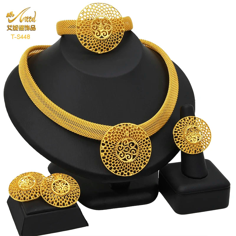 ✨ Women’s Gold Bohemian Jewelry Set – BY KK BRAND Dubai Wedding Collection (4-Piece Set) |2025