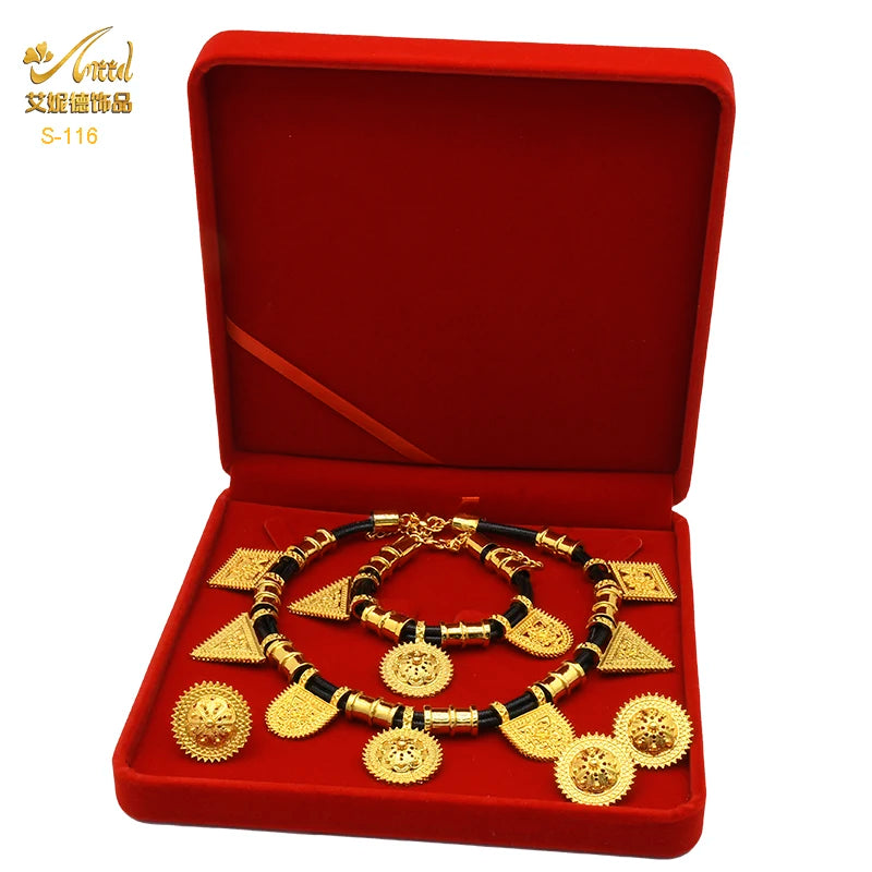 ✨ Women’s Gold Bohemian Jewelry Set – BY KK BRAND Dubai Wedding Collection (4-Piece Set) |2025