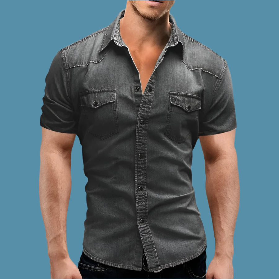 👕 KK BRAND MEN’S DENIM SHORT SLEEVE SHIRT –STREET STYLE ESSENTIAL |  2025
