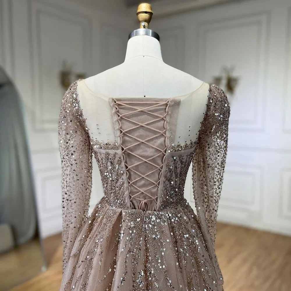 💫 Exquisite Full-Sleeve Tulle A-Line Dress – KK BRAND Signature Elegance  women and girls who appreciate timeless beauty. 2025