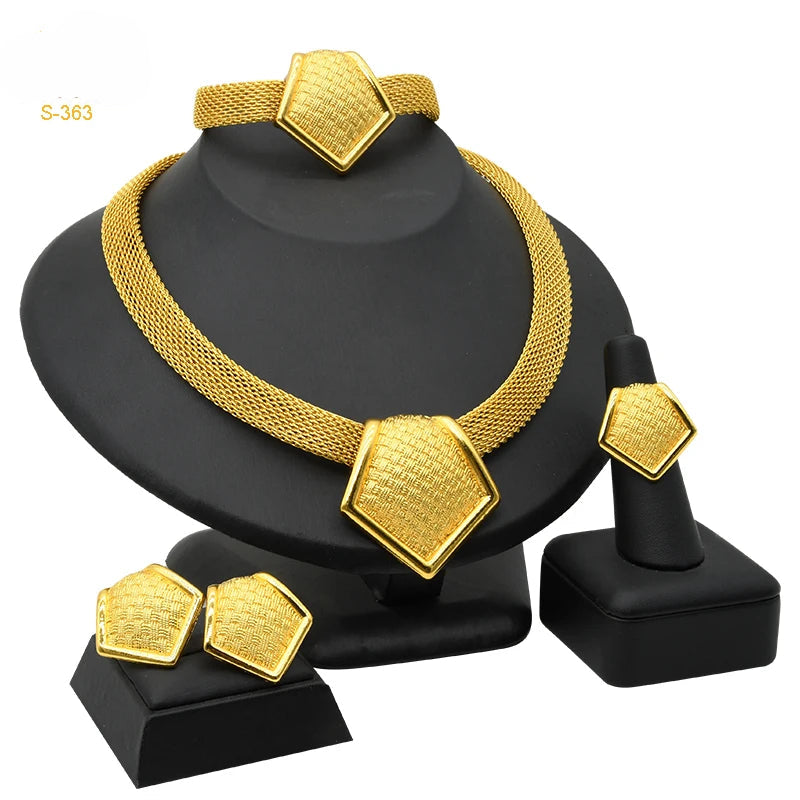 ✨ Women’s Gold Bohemian Jewelry Set – BY KK BRAND Dubai Wedding Collection (4-Piece Set) |2025