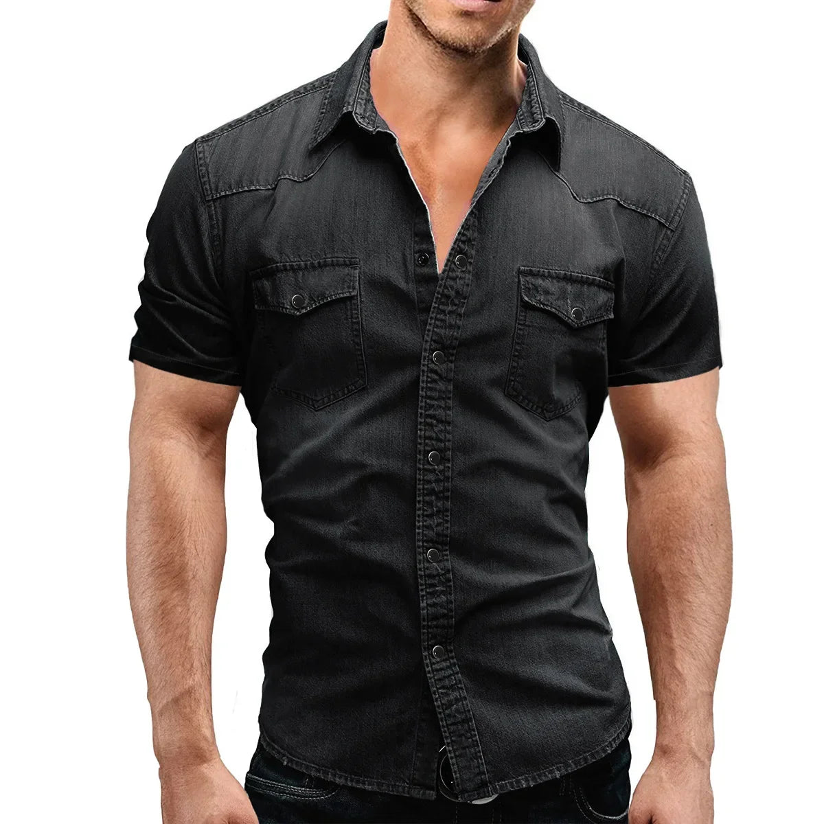 👕 KK BRAND MEN’S DENIM SHORT SLEEVE SHIRT –STREET STYLE ESSENTIAL |  2025