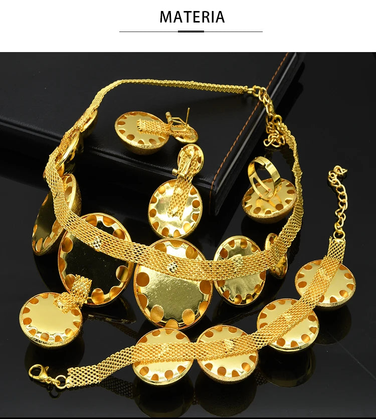 ✨ Women’s Gold Bohemian Jewelry Set – BY KK BRAND Dubai Wedding Collection (4-Piece Set) |2025