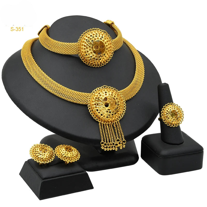 ✨ Women’s Gold Bohemian Jewelry Set – BY KK BRAND Dubai Wedding Collection (4-Piece Set) |2025