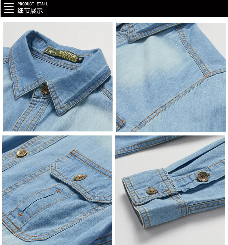 👕 KK BRAND | STYLISH DENIM SHIRT – 100% COTTON DENIM | DOUBLE POCKET | 2025 COLLECTION