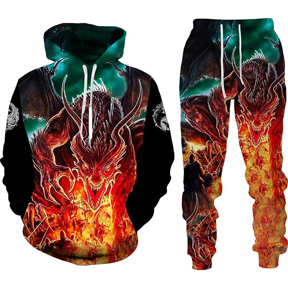 ✨ KK BRAND | 3D TIGER PRINT HOODED TRACKSUIT FOR MEN | HIGH-DEFINITION DIGITAL PRINT | FLEECE COMFORT | AUTUMN/WINTER | 2025