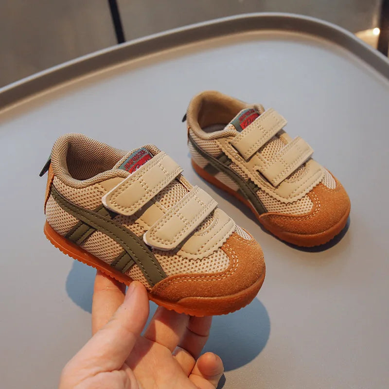 KK BRAND Kids' Premium Leather Anti-Slip Winter Sneakers – Geometric Design for Boys & Girls Children's Sports Shoes – 2025