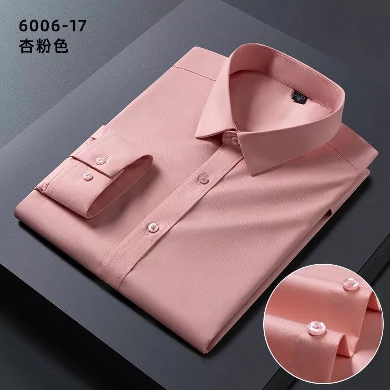 KK BRAND – Men’s Seamless Smart Casual Dress Shirt | Non-Iron Microfiber Cotton | Spring Office Style 2025