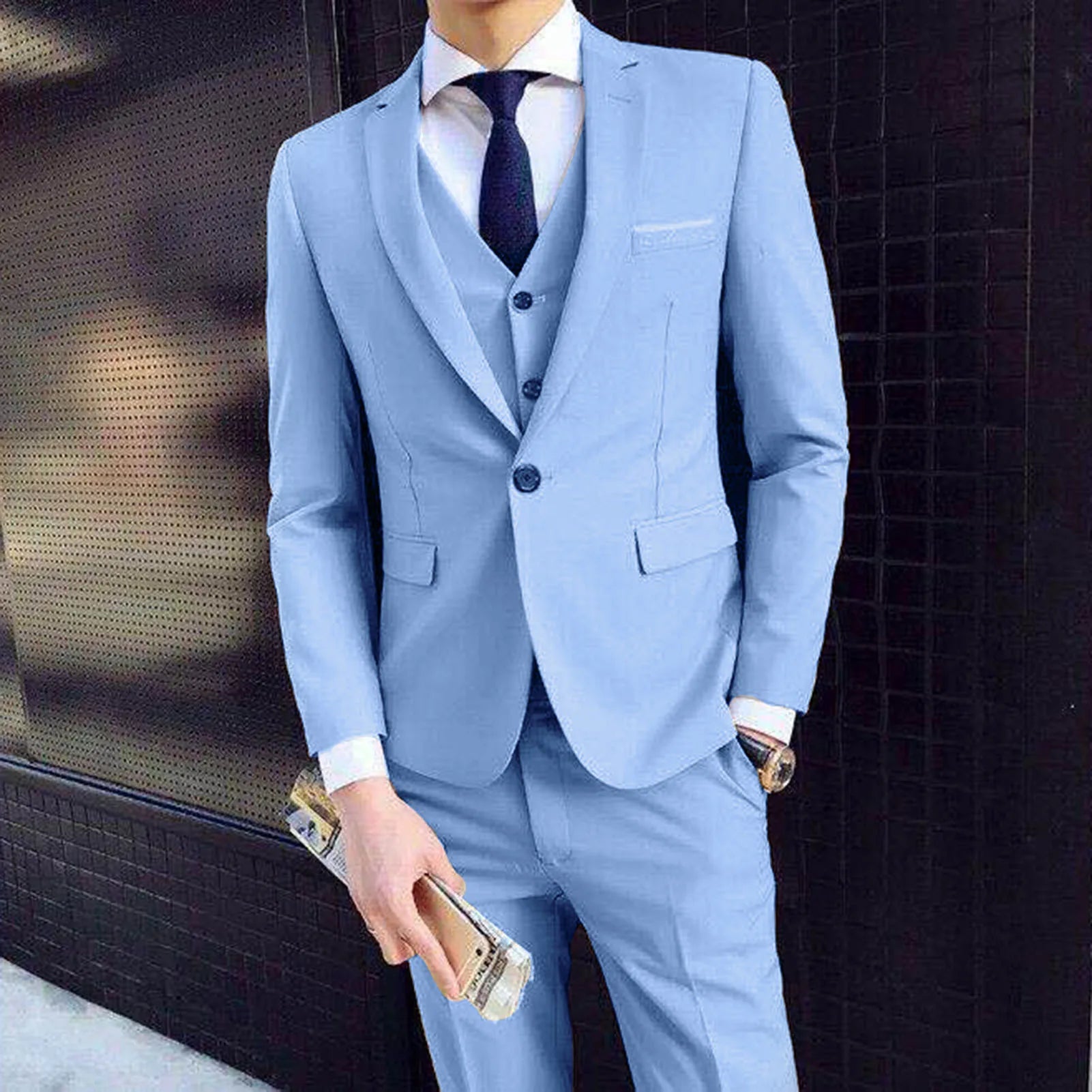 💼 KK BRAND Men’s 3-Piece Formal Suit – Slim Fit Elegance for Business & Special Occasions | 2025