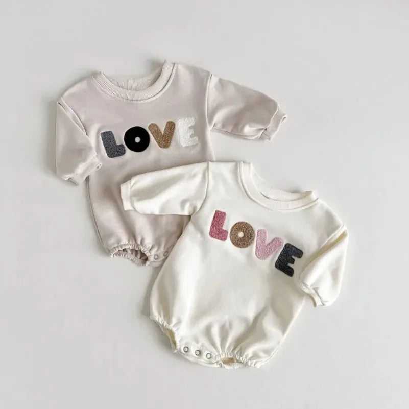 KK BRAND Unisex Cotton Baby Romper – Soft, Sweet  All-Season Ready LOVE Embroidery  Newborn Infant  BABY BOYS AND BABY GIRLS 2025