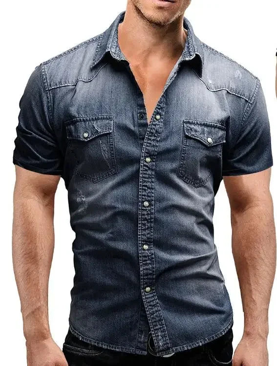 👕 KK BRAND MEN’S DENIM SHORT SLEEVE SHIRT –STREET STYLE ESSENTIAL |  2025
