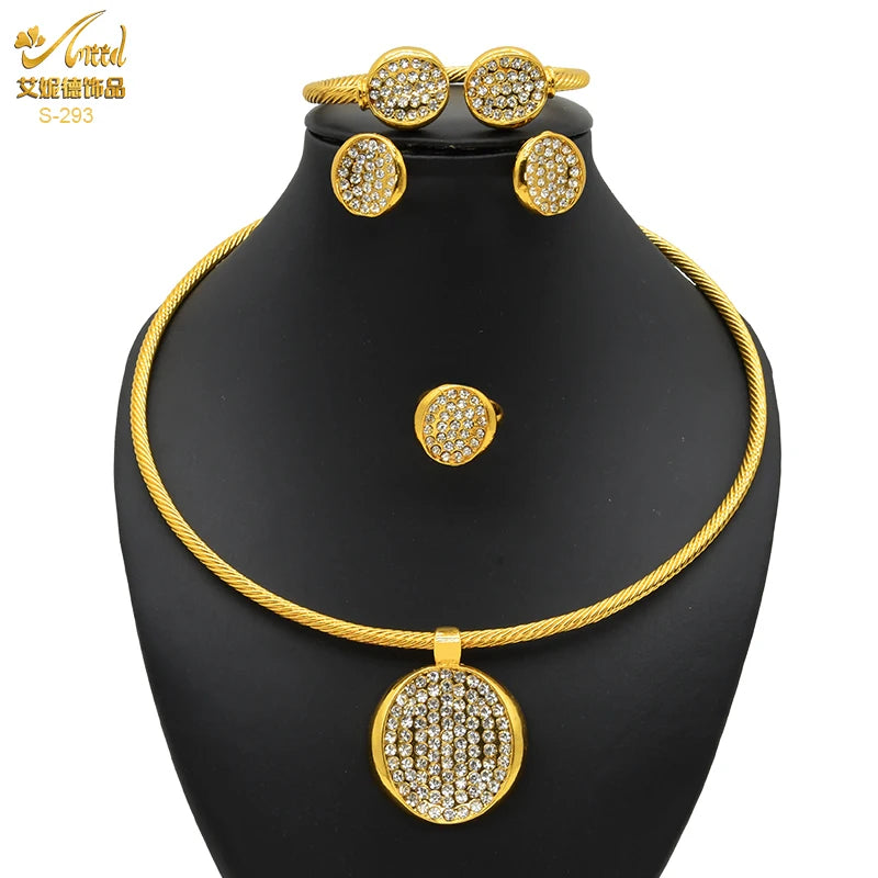 ✨ Women’s Gold Bohemian Jewelry Set – BY KK BRAND Dubai Wedding Collection (4-Piece Set) |2025