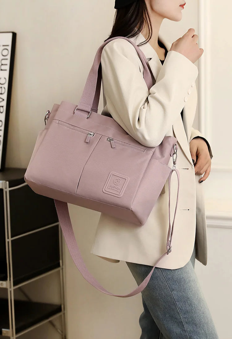 👜 KK BRAND – Leather-Nylon Shoulder Tote Bag Where Elegance Meets Everyday Function 2025