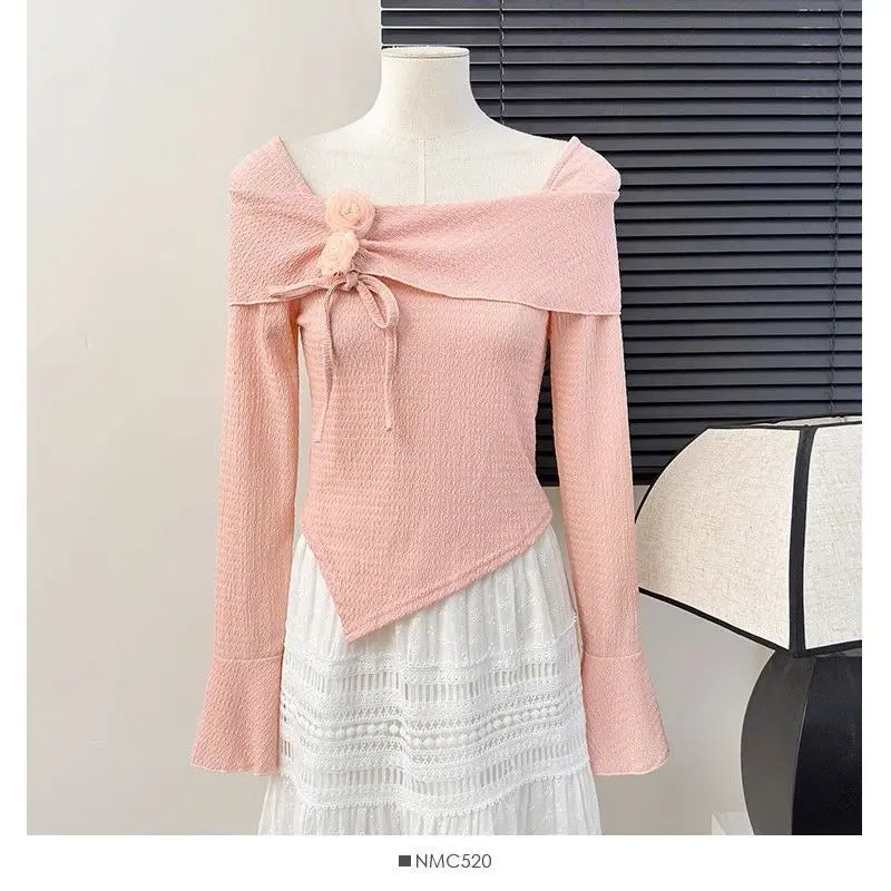 ☀️ KK BRAND SLASH NECK BATWING CROP TOP – SHIRT.EFFORTLESS ELEGANCE. SOFT STRETCH. BREEZY CHARM.| 2025