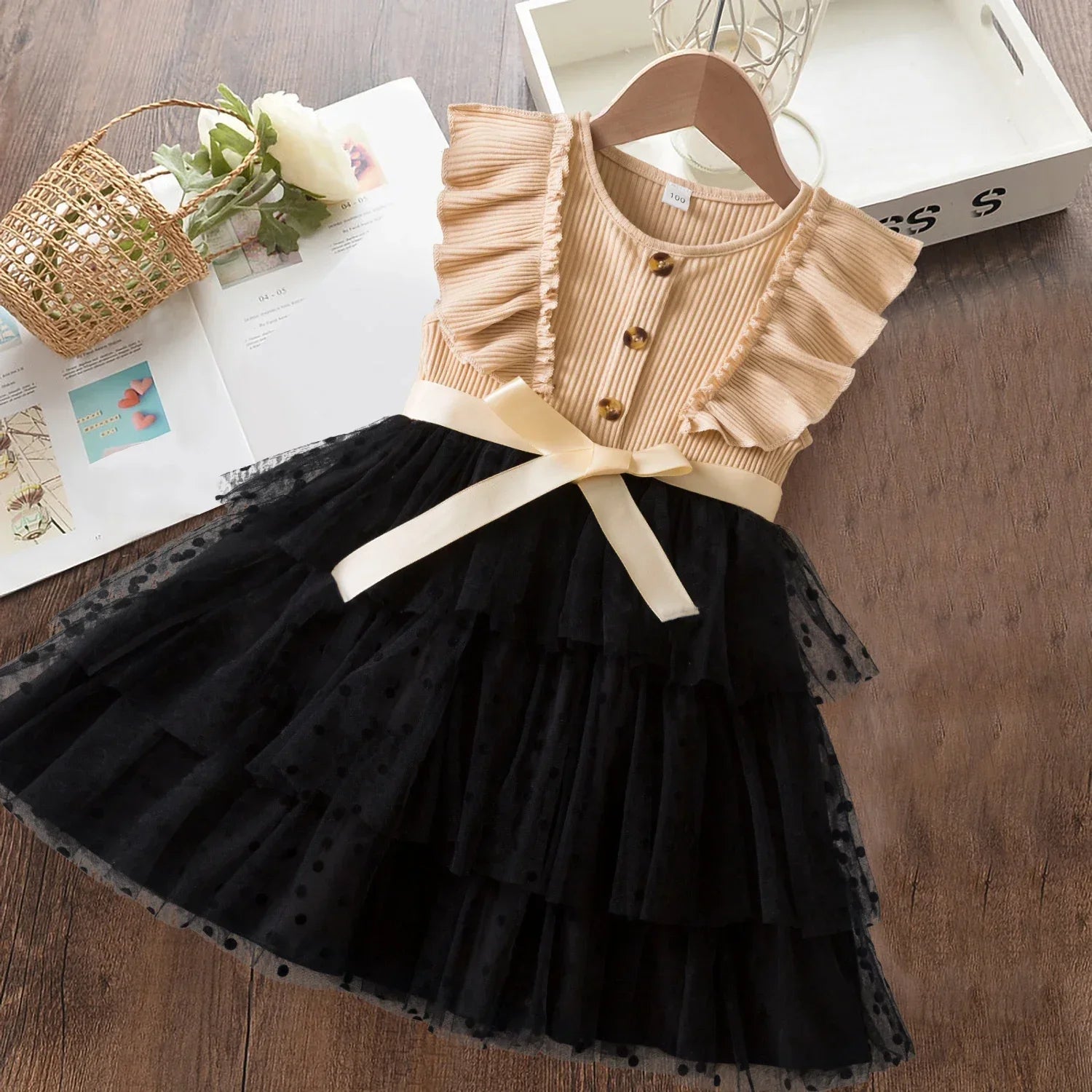 KK BRAND BLACK & PINK SKIRT + SHIRT SET FOR BABY GIRLS | SUMMER & SCHOOLWEAR STYLE | AGES 1–3 YEARS | 2025