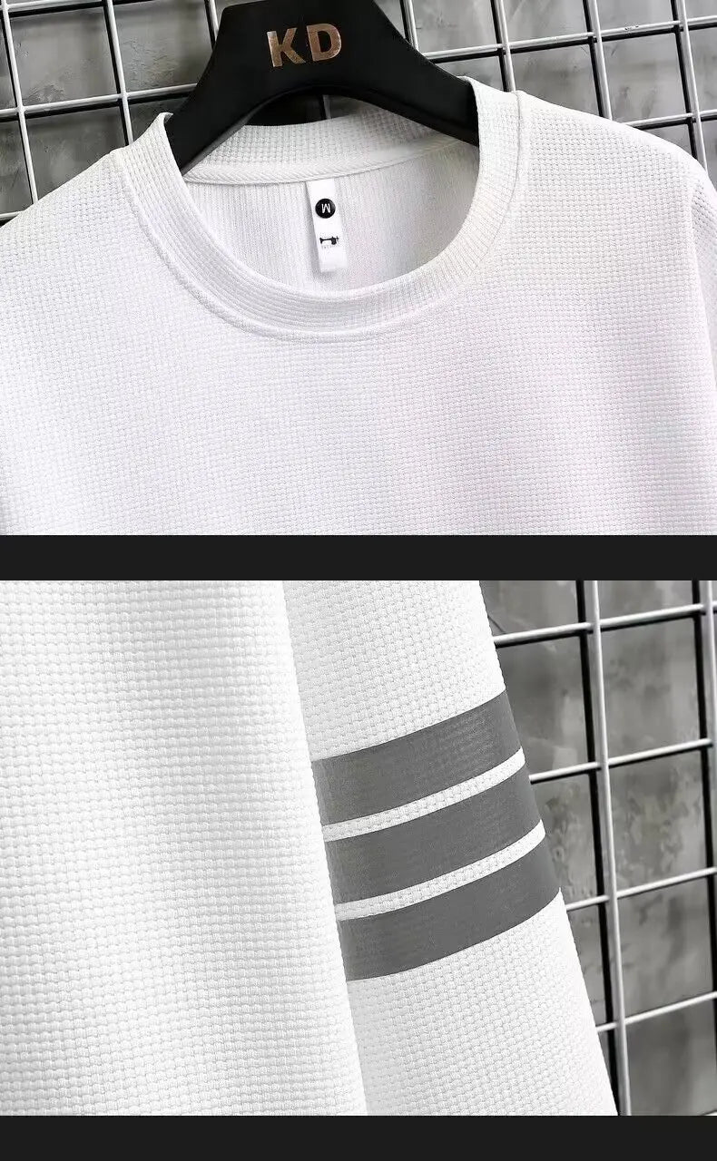 ✨ KK BRAND MEN’S WHITE STRIPE TRACK SUIT SET | COTTON WARM BLEND |  2025 EDITION