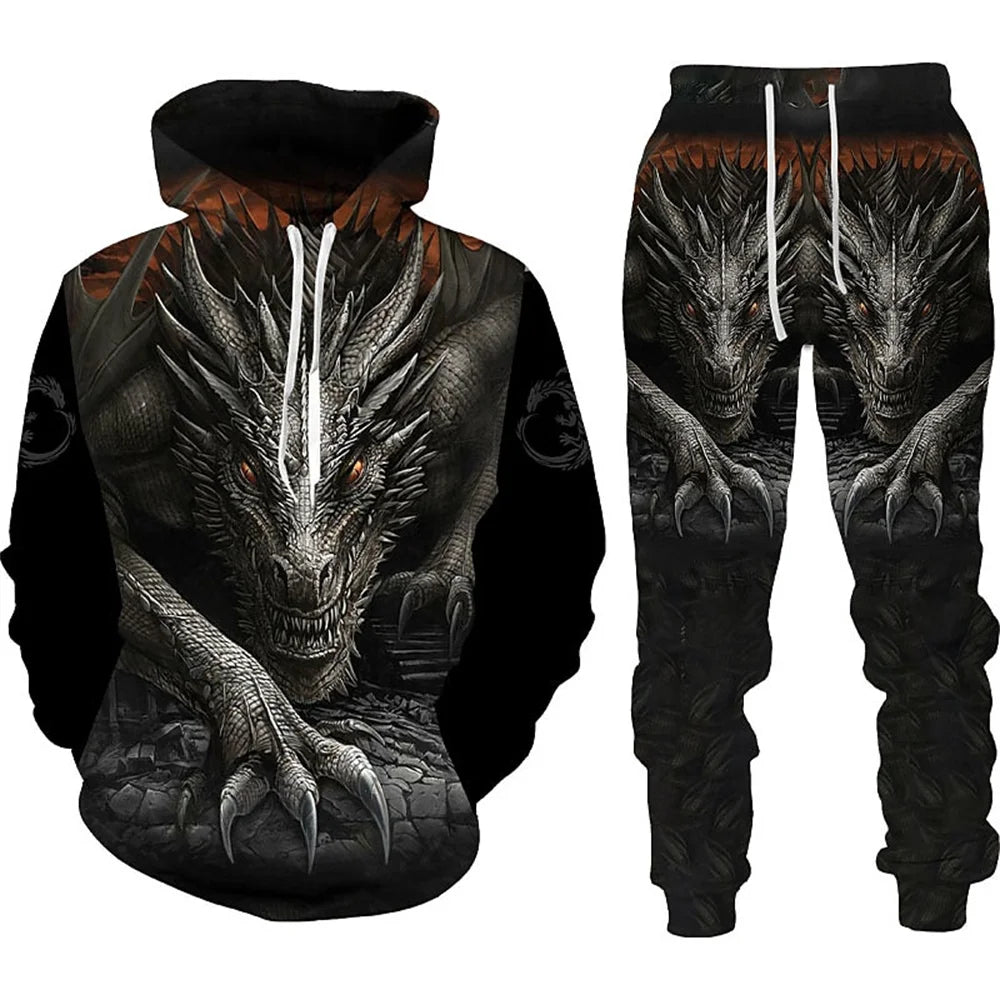 ✨ KK BRAND | 3D TIGER PRINT HOODED TRACKSUIT FOR MEN | HIGH-DEFINITION DIGITAL PRINT | FLEECE COMFORT | AUTUMN/WINTER | 2025