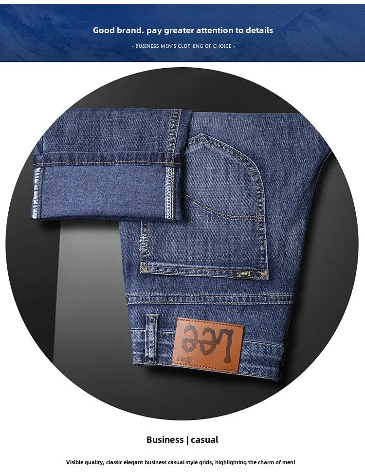 KK BRAND – Men’s Loose Fit Stretch Denim Jeans (Blue) Comfort Meets Confidence – Perfect for Spring  Summer Business Casual 2025