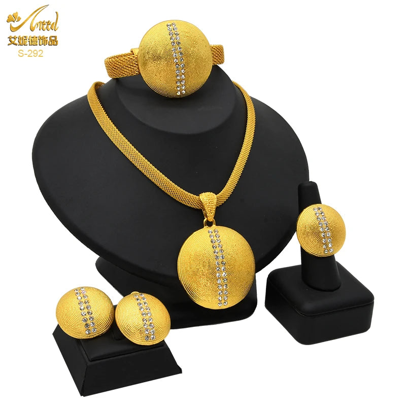 ✨ Women’s Gold Bohemian Jewelry Set – BY KK BRAND Dubai Wedding Collection (4-Piece Set) |2025