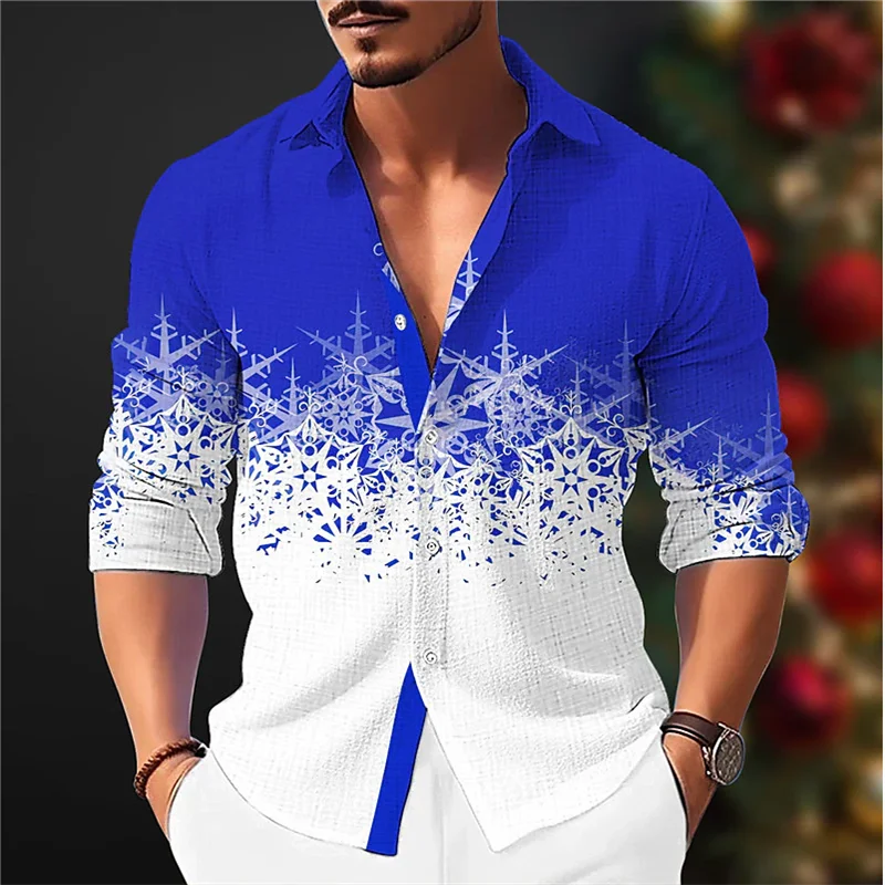✨ KK BRAND CONTRAST COLOR 3D PRINTED DRESS SHIRT FOR MEN | DIGITAL RED-WHITE-BLUE PRINT | PC COTTON COMFORT FABRIC | FOUR SEASONS | 2025