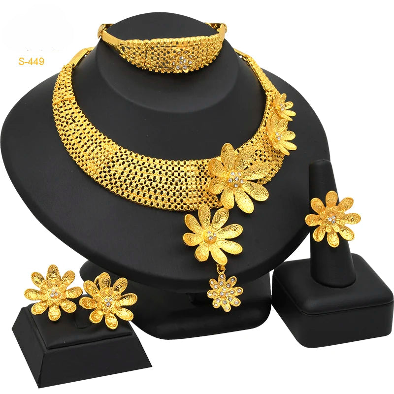 ✨ Women’s Gold Bohemian Jewelry Set – BY KK BRAND Dubai Wedding Collection (4-Piece Set) |2025