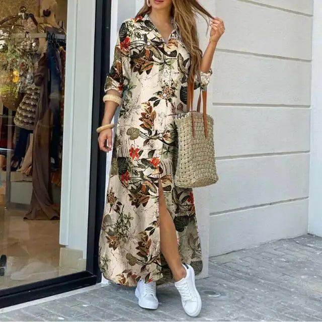 ✨ KK BRAND Women’s Front-Open Printed Long Gown Dress – Smart, Elegant, and Effortlessly Chic & STYLISH DRESS 2025
