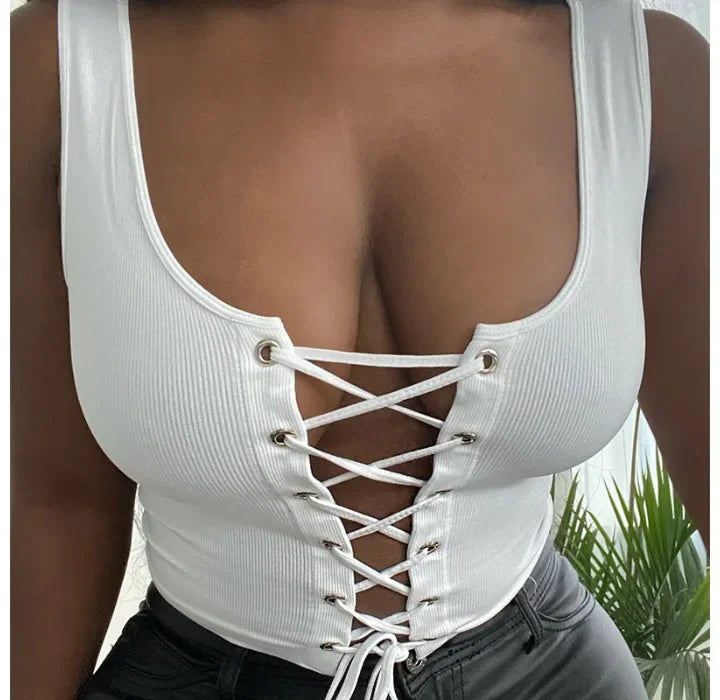 BY KK BRAND – Women’s Sleeveless Front-Strap Casual Shirt Top | Summer 2025 Drop