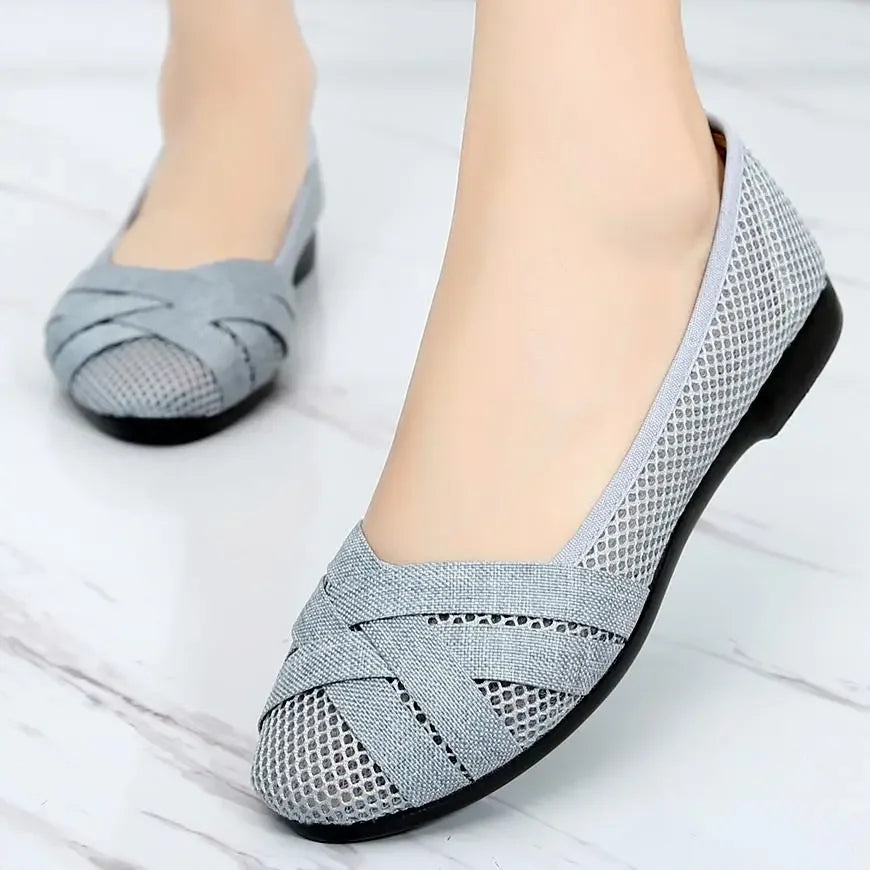 KK BRAND | Women's Pointed Toe Cotton Fabric Flats – Lightweight Elegance for Everyday Wear |2025
