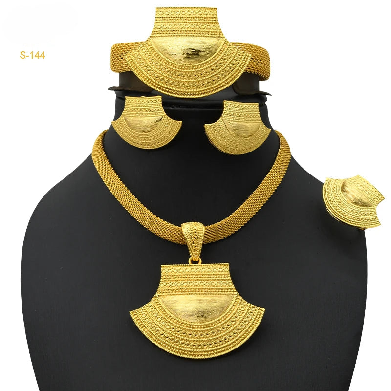 ✨ Women’s Gold Bohemian Jewelry Set – BY KK BRAND Dubai Wedding Collection (4-Piece Set) |2025