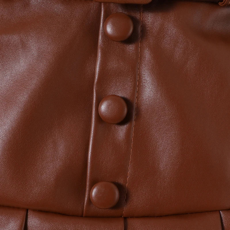 KK BRAND 2-PIECE OUTFIT FOR GIRLS – RUFFLED LONG SLEEVE TOP & PLEATED LEATHER SKIRT SET | BLACK &amp; WHITE FASHION LOOK | 2025