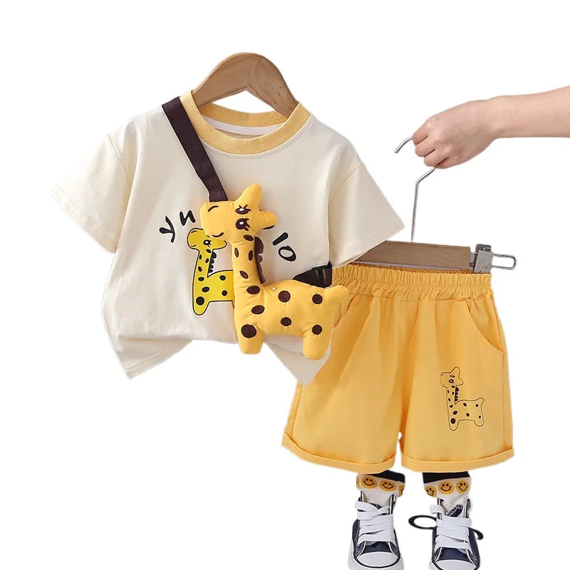 KK BRAND – Stylish & Comfortable Kids' Wear Cartoon Printed Summer T-Shirt & Shorts 2 PIECE Set | 2025