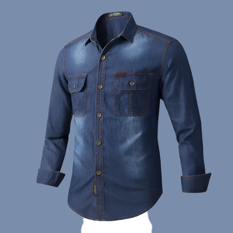 👕 KK BRAND | STYLISH DENIM SHIRT – 100% COTTON DENIM | DOUBLE POCKET | 2025 COLLECTION
