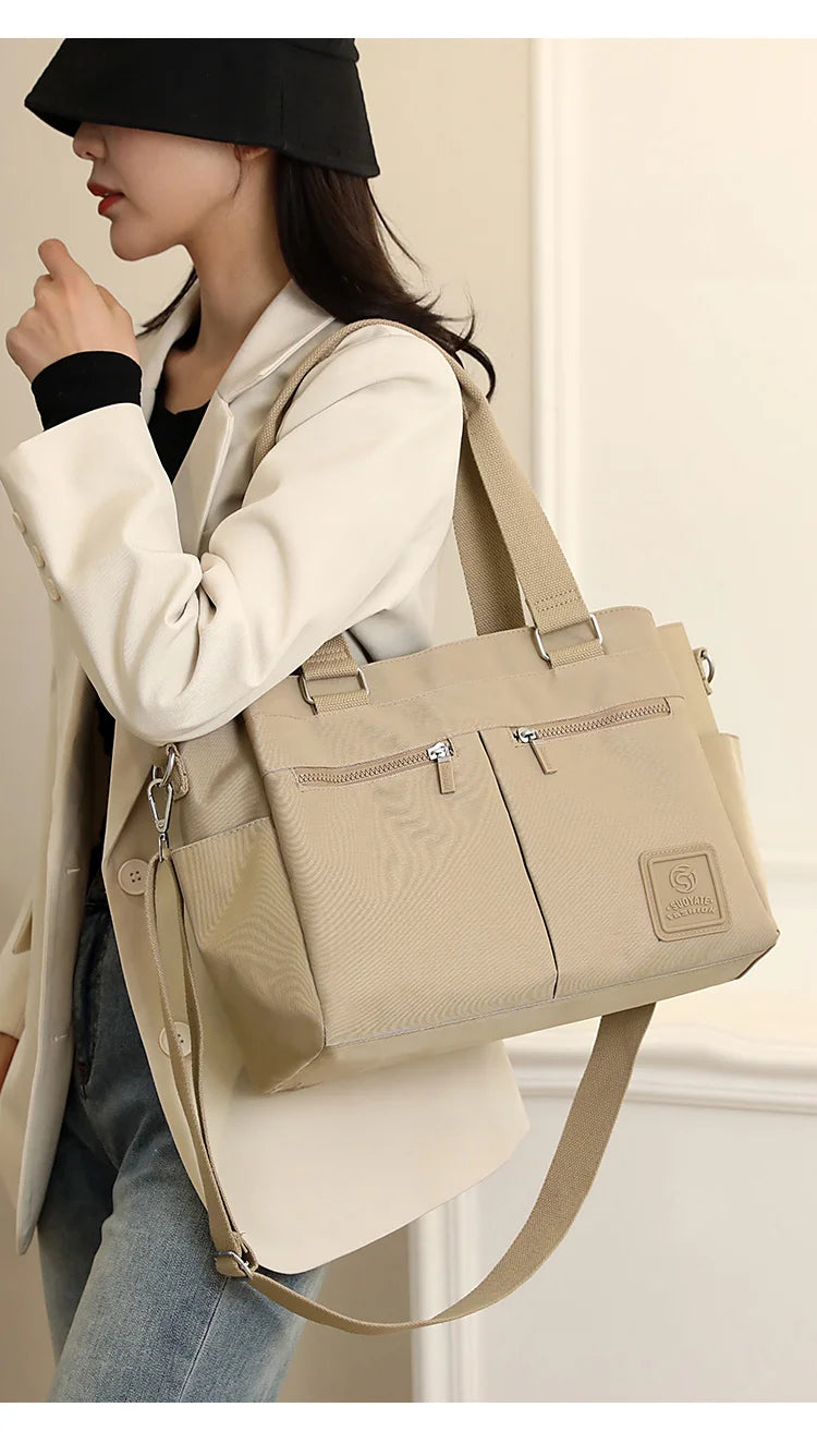 👜 KK BRAND – Leather-Nylon Shoulder Tote Bag Where Elegance Meets Everyday Function 2025