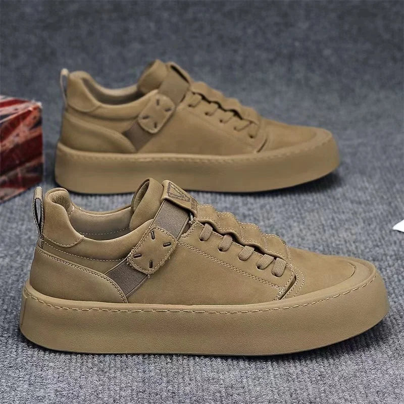 Men's Dark Brown Fur Casual Joggers – Height Increasing Comfort Shoes | KK BRAND 2025