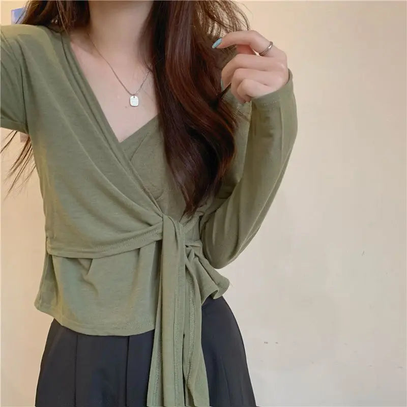 🌿 KK BRAND V-NECK BATIK COTTON CROP TOPS T.SHIRT – COTTON COMFORT. TROPICAL TEXTURE. CAREFREE ENERGY | 2025