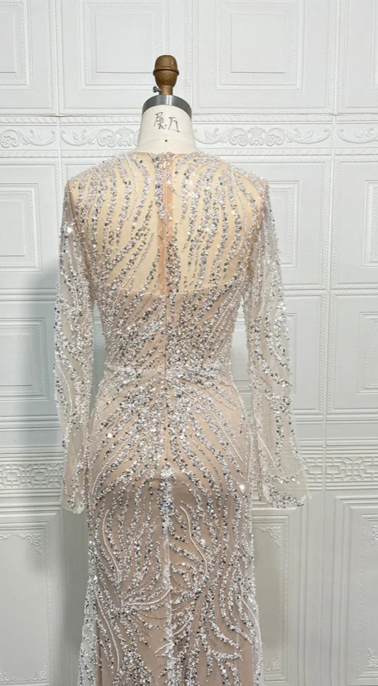 ✨ KK BRAND | ELEGANT BEADED SILK WASHING WEAR EVENING GOWN – WOMEN’S FORMAL TULLE MASTERPIECE | 2025