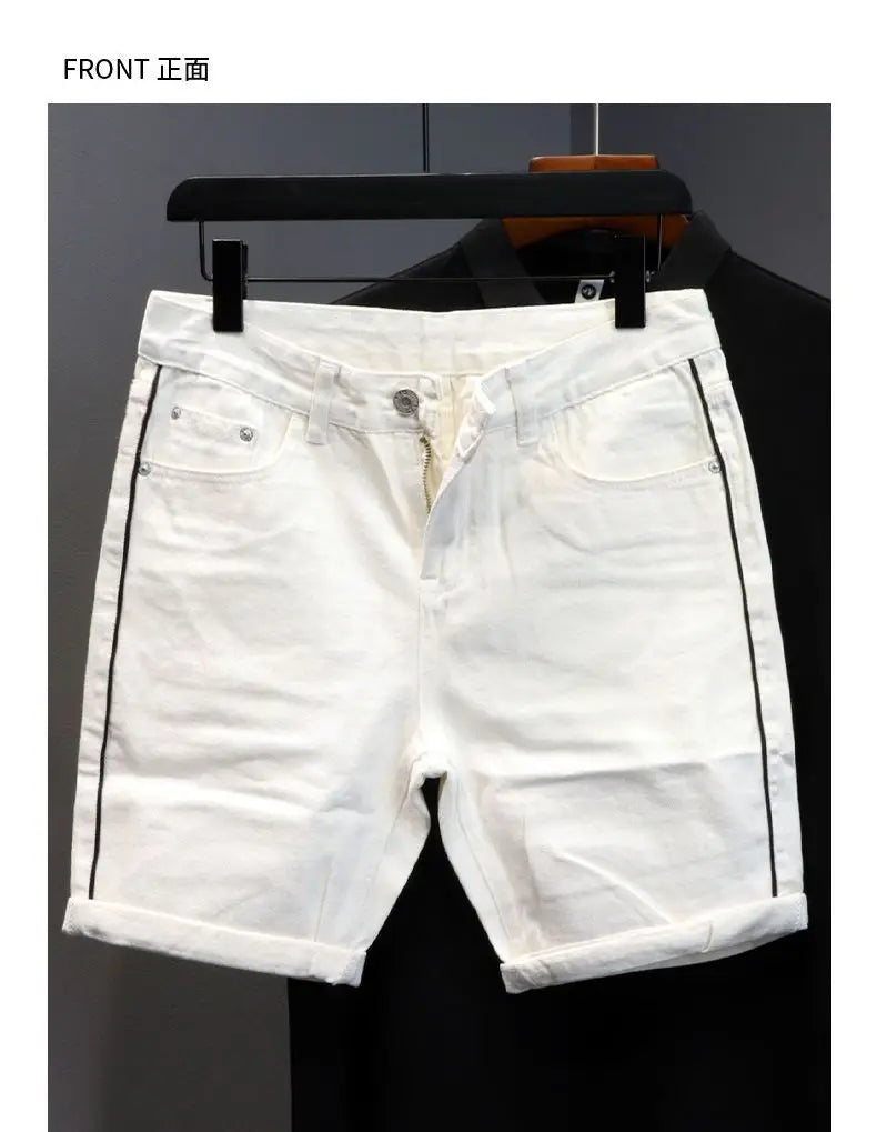 Slim Fit Striped Denim Shorts – Casual & Fashionable for Everyday Wear!