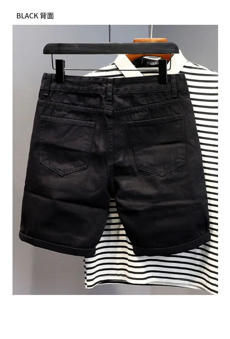 Slim Fit Striped Denim Shorts – Casual & Fashionable for Everyday Wear!