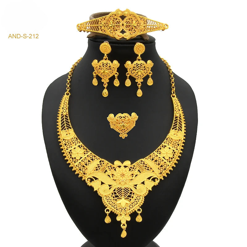 ✨ Women’s Gold Bohemian Jewelry Set – BY KK BRAND Dubai Wedding Collection (4-Piece Set) |2025