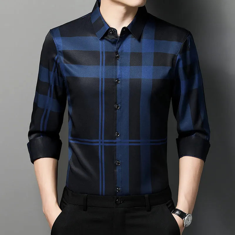 ✨ BY KK BRAND MEN’S STRIPED CHECKERED SHIRT – ALL SEASONS  SHARP BROADCLOTH TEXTURE | MODERN CHECKERED STYLE | 2025