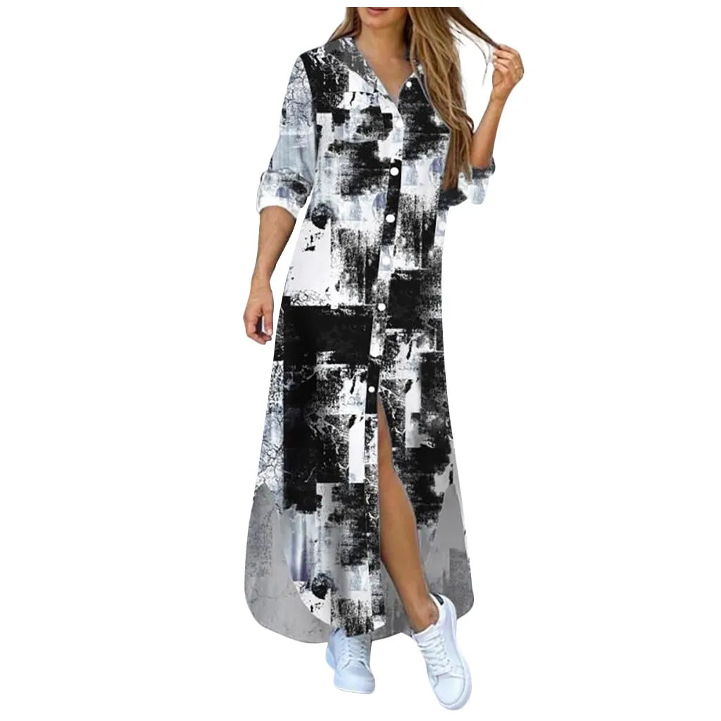 ✨ KK BRAND Women’s Front-Open Printed Long Gown Dress – Smart, Elegant, and Effortlessly Chic & STYLISH DRESS 2025