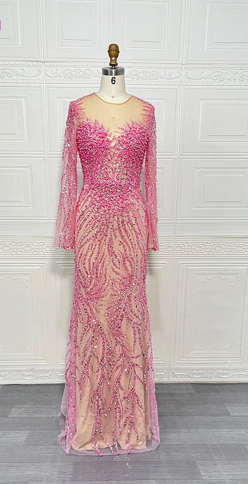 ✨ KK BRAND | ELEGANT BEADED SILK WASHING WEAR EVENING GOWN – WOMEN’S FORMAL TULLE MASTERPIECE | 2025