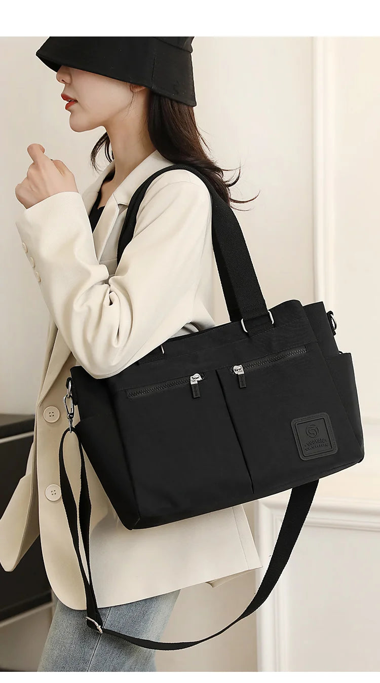 👜 KK BRAND – Leather-Nylon Shoulder Tote Bag Where Elegance Meets Everyday Function 2025