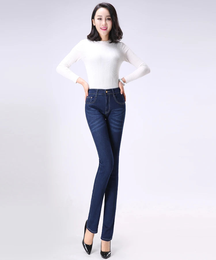 👖 KK BRAND | WOMEN'S DENIM REDEFINED LUXE STRETCH HIGH-WAISTED STRAIGHT JEANS | 2025